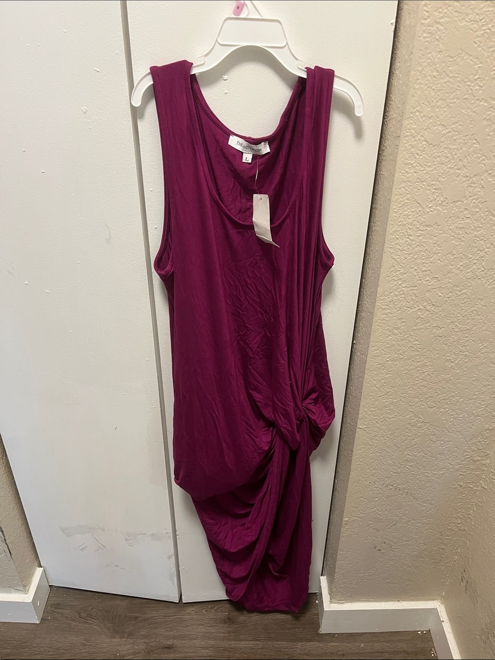 The Vanity Room Magenta High-Low Knot Dress